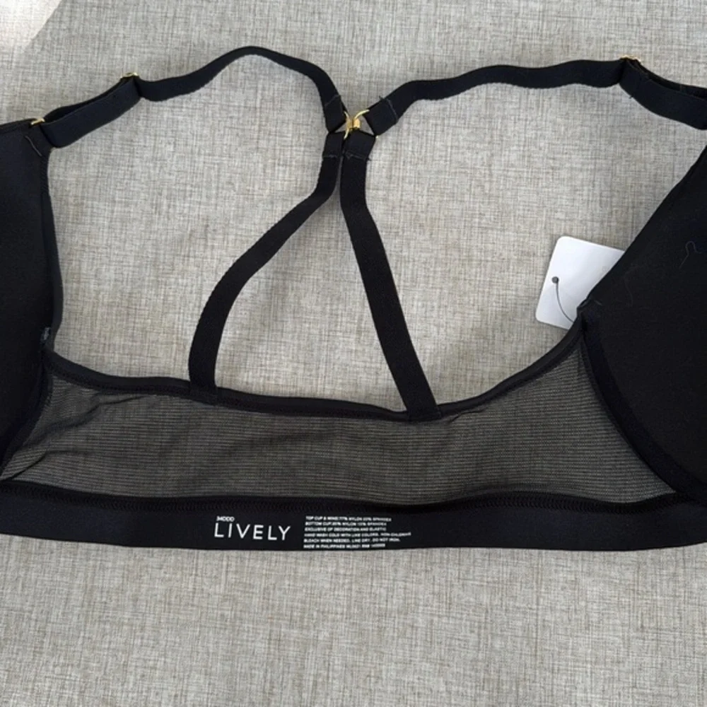 Lively The Front Close‎ black wireless J hook t shirt bra black 34DDD